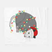 醜いクリスマスサンタクロウオポッサム フリースブランケット (正面(横))