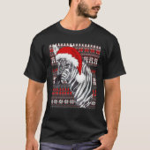 醜いクリスマスサンタコスチュームクリスマスゼブラ愛好家 Tシャツ (正面)