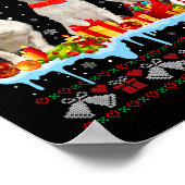 醜いクリスマスジャックラッセルテリアードッグサンタクリスマス ポスター (角)