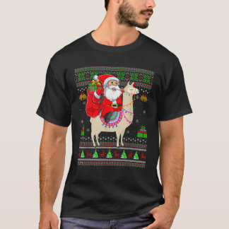 醜いクリスマススおもしろいターサンタライディングラマクリスチム Tシャツ