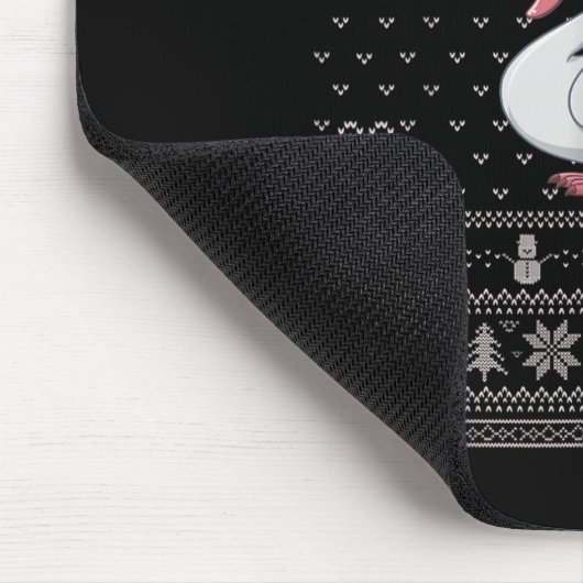 醜いクリスマススウェター風 スワンとトナカイのクリスマス マウスパッド (コーナー)