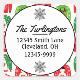 醜いクリスマススウェータポーラベア差出人住所 スクエアシール