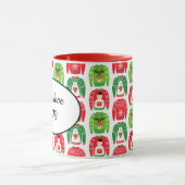 醜いクリスマススウェータポーラベア雪だるまルドルフ赤 マグカップ (中央)