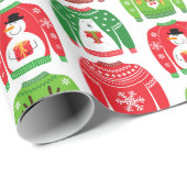 醜いクリスマススウェータポーラベア雪だるまルドルフ赤 ラッピングペーパー (ロールコーナー)