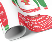 醜いクリスマススウェータポーラベア雪だるまルドルフ赤 ラッピングペーパー (ロールコーナー)