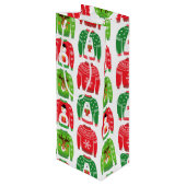 醜いクリスマススウェータポーラベア雪だるまルドルフ赤 ワインギフトバッグ (裏面アングル)