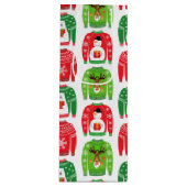 醜いクリスマススウェータポーラベア雪だるまルドルフ赤 ワインギフトバッグ (正面)