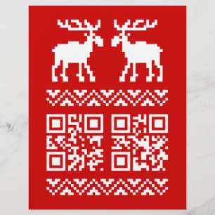 醜いクリスマススウェーターのQRコード! 新年快乐! チラシ