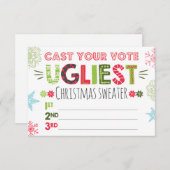 醜いクリスマススウェーター投票用紙 (正面/裏面)