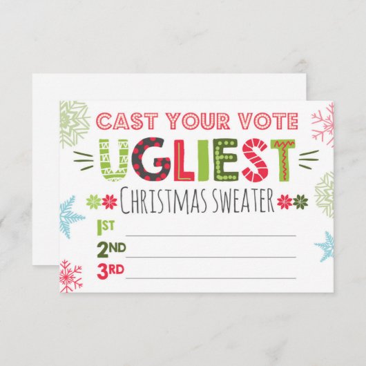 醜いクリスマススウェーター投票用紙 クリスマススウェーター (正面/裏面)