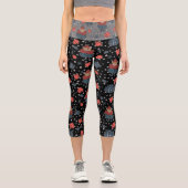 醜いクリスマススカンジブルブラックハイウェイストキャプリス カプリレギンス (正面)