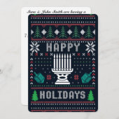 醜いクリスマスズセーターハッピーホリデーズドリードル 招待状 (正面/裏面)