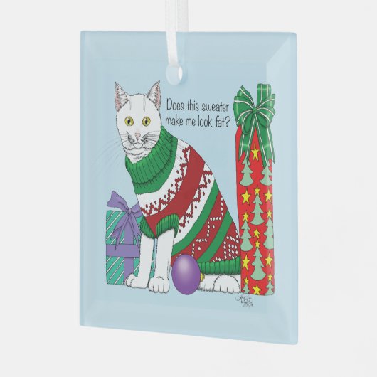 醜いクリスマスセーおもしろいター ガラスオーナメント (正面左)