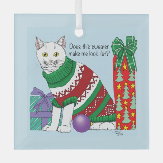 醜いクリスマスセーおもしろいター ガラスオーナメント (正面)