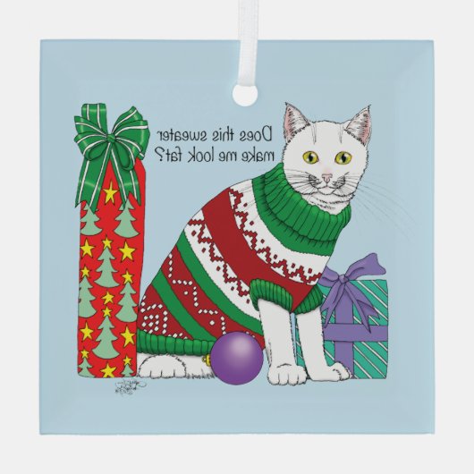 醜いクリスマスセーおもしろいター ガラスオーナメント (裏面)