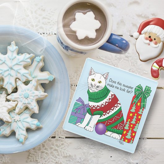 醜いクリスマスセーおもしろいター ガラスコースター