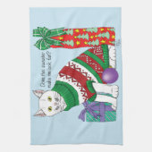醜いクリスマスセーおもしろいター キッチンタオル (縦)