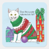 醜いクリスマスセーおもしろいター スクエアシール (正面)