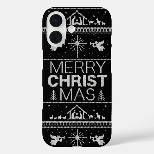 醜いクリスマスセーエレガントターブラック – クリスチャン Case-Mate iPhoneケース (裏面)