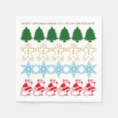 醜いクリスマスセーターおもしろいパーティー可愛い柄 スタンダードカクテルナプキン (正面)