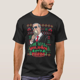 醜いクリスマスセーターおもしろいポピージョーPo Tシャツ
