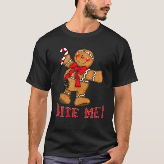 醜いクリスマスセーターにかみ私ジンジャーブレッド男T S Tシャツ (正面)