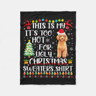 醜いクリスマスセーターには暑すぎるプードル犬 フリースブランケット