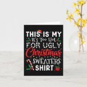 醜いクリスマスセーターのクリスマスには暑すぎるおもしろい カード (黄色い花)