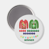 醜いクリスマスセーターのコンテストの勝者カスタム マグネット (正面/裏面)