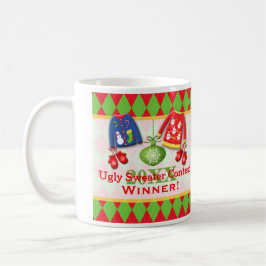 醜いクリスマスセーターのコンテスト勝者マグカップ コーヒーマグカップ