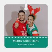 醜いクリスマスセーターのチャンピオンズ写真 メタルオーナメント (正面)