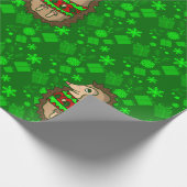 醜いクリスマスセーターのハリネズミ ラッピングペーパー (角)