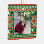 醜いクリスマスセーターのペットの写真 セラミックオーナメント (右)