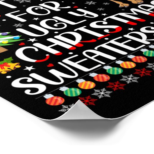 醜いクリスマスセーターのラクダ・ロフには暑すぎる ポスター (角)