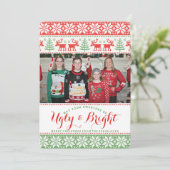 醜いクリスマスセーターの写真 シーズンカード (スタンド正面)