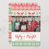 醜いクリスマスセーターの写真 シーズンカード (正面/裏面)
