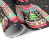 醜いクリスマスセーターの可愛いクリスマスツリー ラッピングペーパー (ロールコーナー)