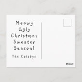 醜いクリスマスセーターの3匹の猫 ポストカード (裏面)