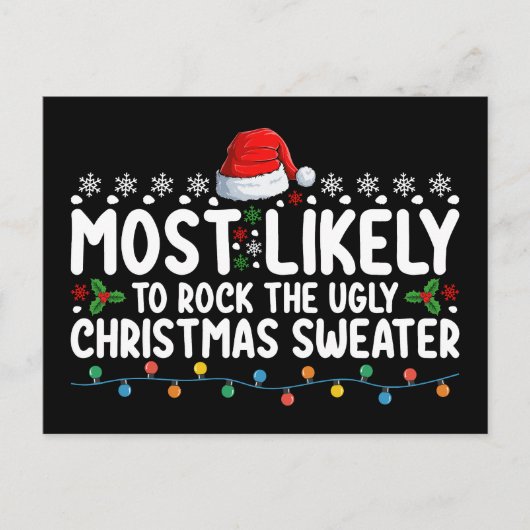 醜いクリスマスセーターを揺るがす可能性が最も高い ポストカード (正面)