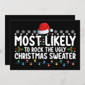 醜いクリスマスセーターを揺るがす可能性が最も高い 招待状 (正面/裏面)
