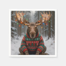 醜いクリスマスセーターを着たヘラジカ
