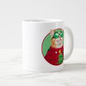 醜いクリスマスセーターを着た猫 ジャンボコーヒーマグカップ (正面右)