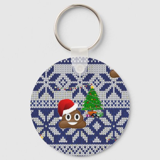 醜いクリスマスセーターウンチ絵文字 キーホルダー (正面)