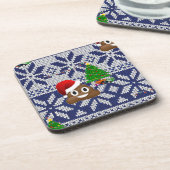 醜いクリスマスセーターウンチ絵文字 コースター (左側)