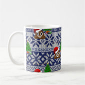 醜いクリスマスセーターウンチ絵文字 コーヒーマグカップ (左)