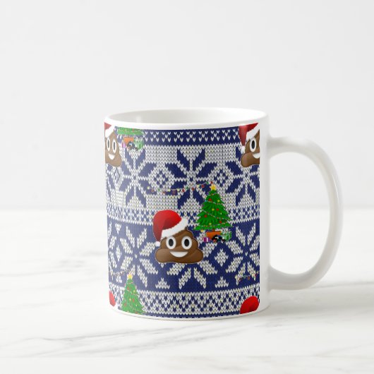 醜いクリスマスセーターウンチ絵文字 コーヒーマグカップ (右)