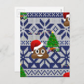 醜いクリスマスセーターウンチ絵文字 シーズンポストカード (正面/裏面)