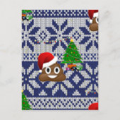 醜いクリスマスセーターウンチ絵文字 シーズンポストカード (正面)