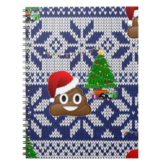 醜いクリスマスセーターウンチ絵文字 ノートブック (正面)