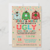 醜いクリスマスセータークラフトホリデーパーティー 招待状 (正面)